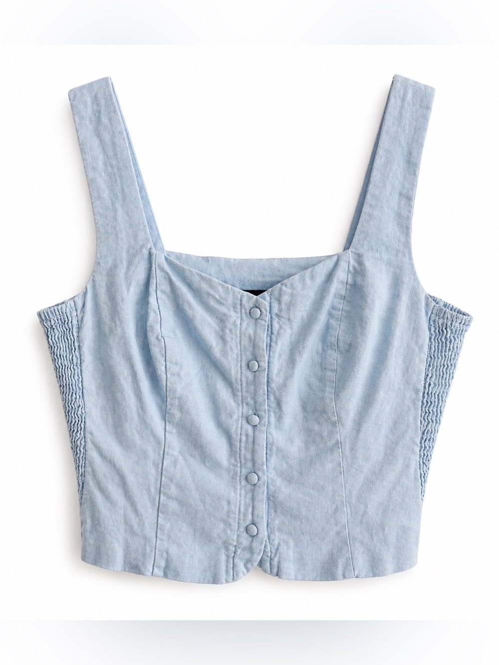Old Navy Linen Blend Blue Bodice Vest Tank Top Size S Coastal Cottage